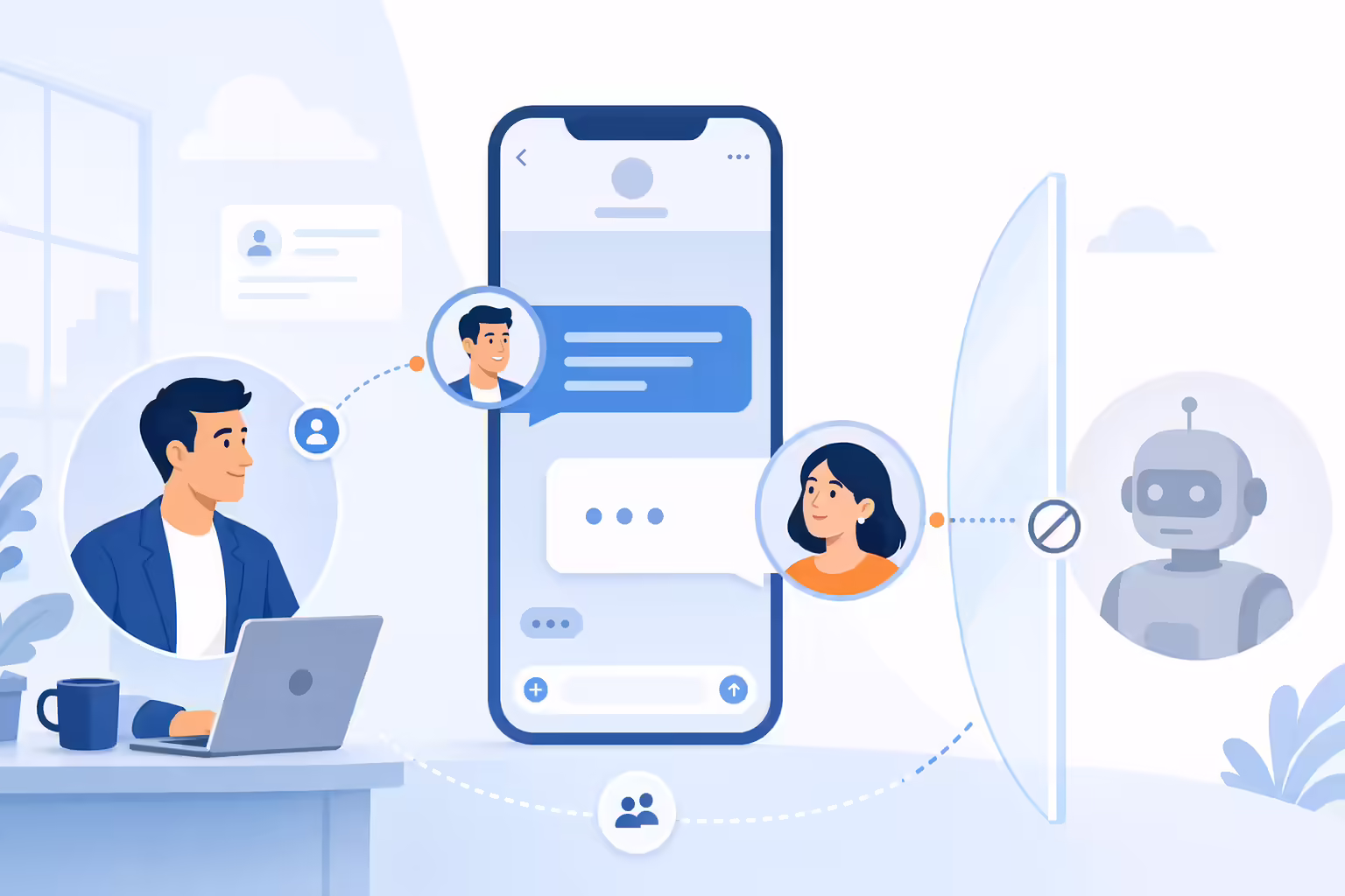 Cold SMS conversation building human recognition