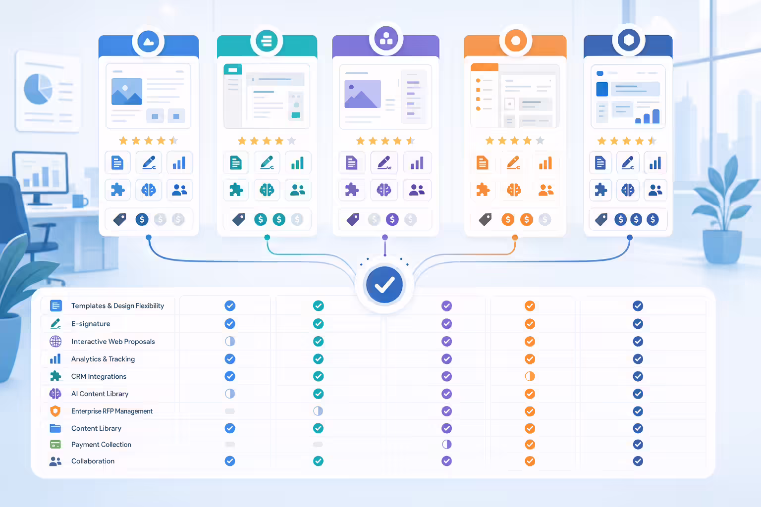 Comparison of proposal automation software features and integrations