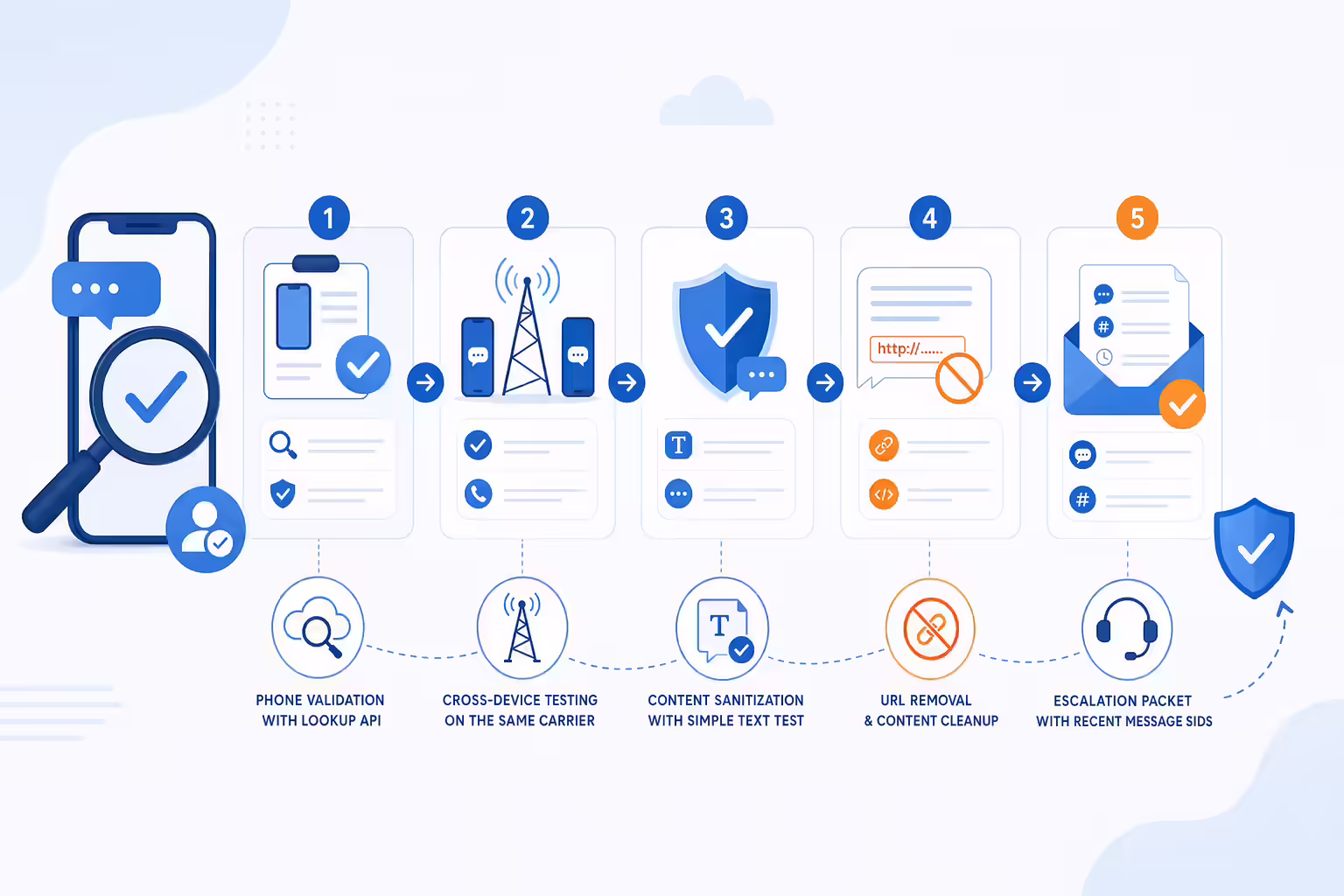 SMS delivery troubleshooting checklist for validation content cleanup and escalation