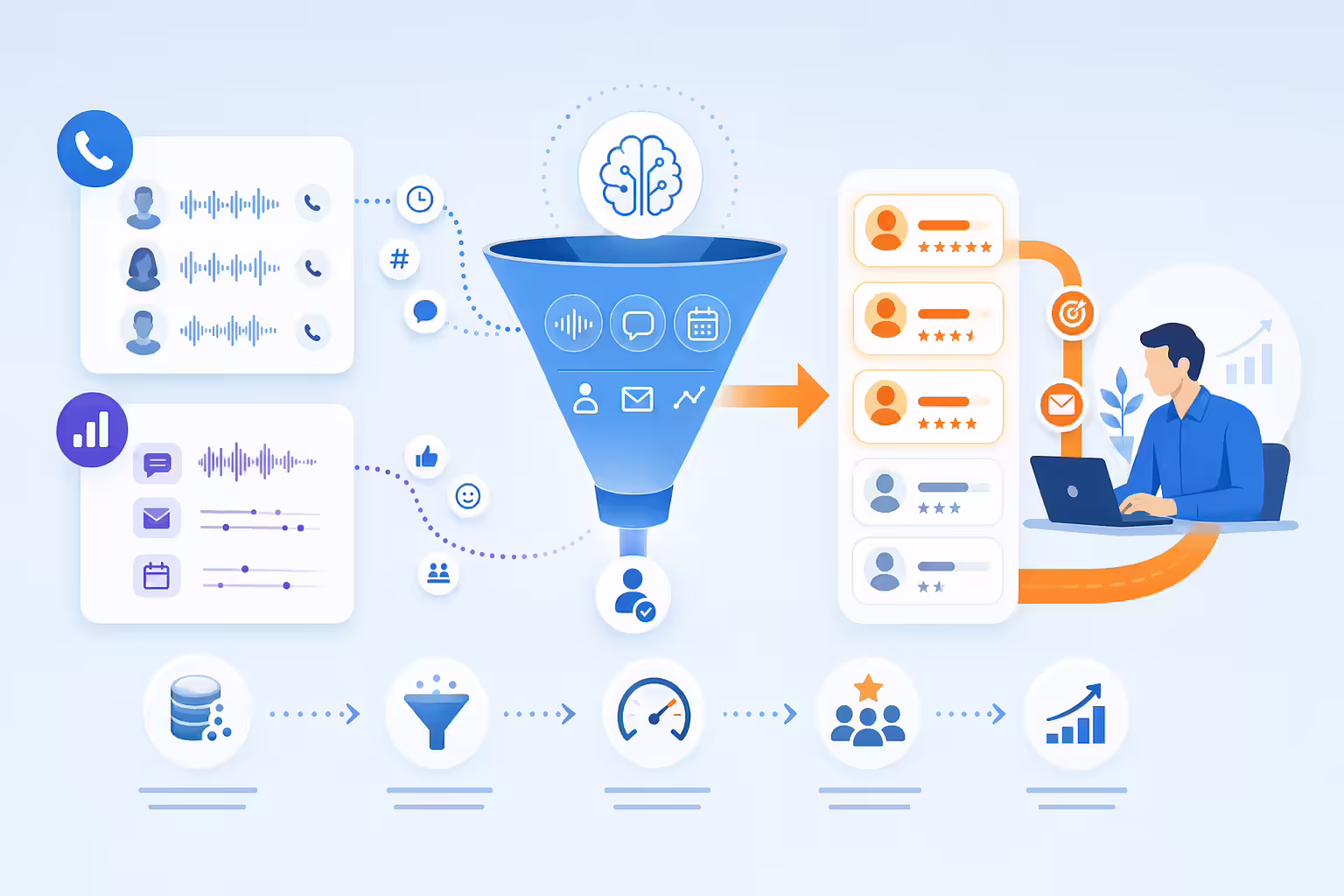 Optimized lead qualification funnel prioritizing high-quality sales prospects