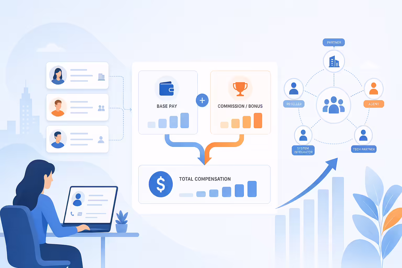 Compensation structure for channel sales account executives