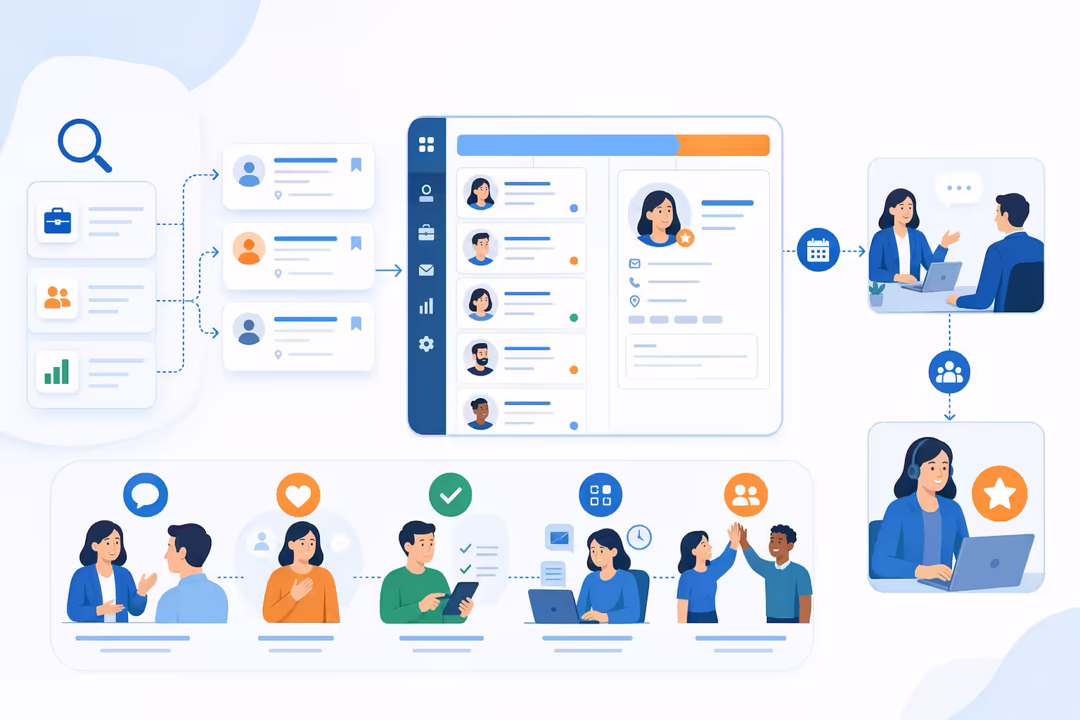 Customer success executive job search pipeline illustration