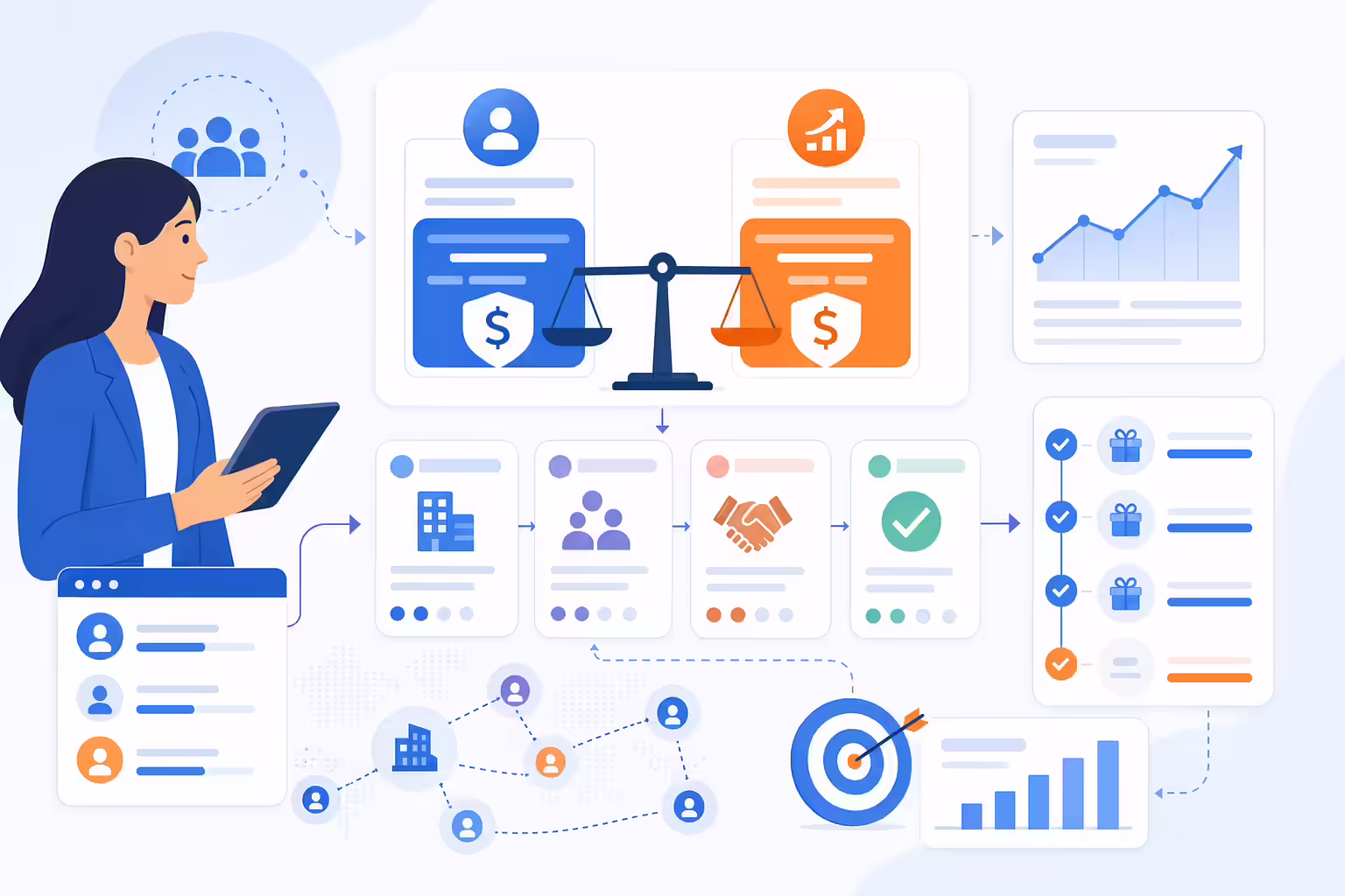 Partner sales manager salary and compensation workflow illustration