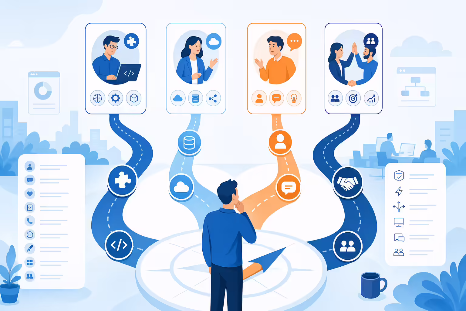 Sales engineering career path with technical solution workflows