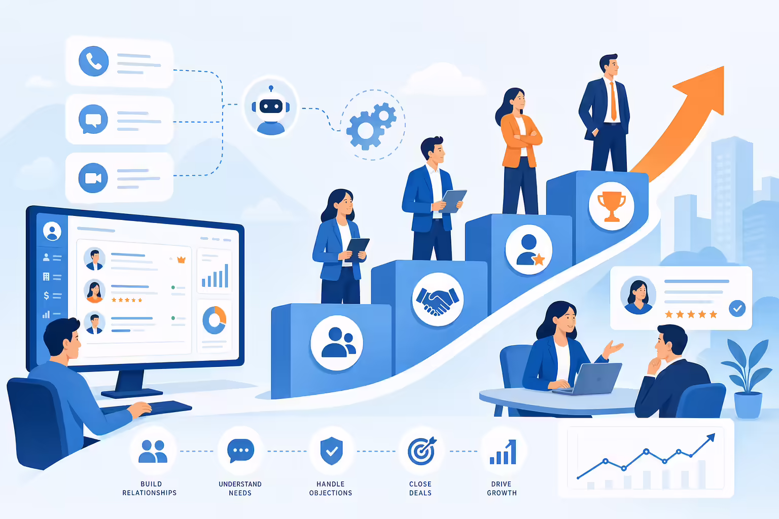 Sales executive career growth with CRM and automation tools