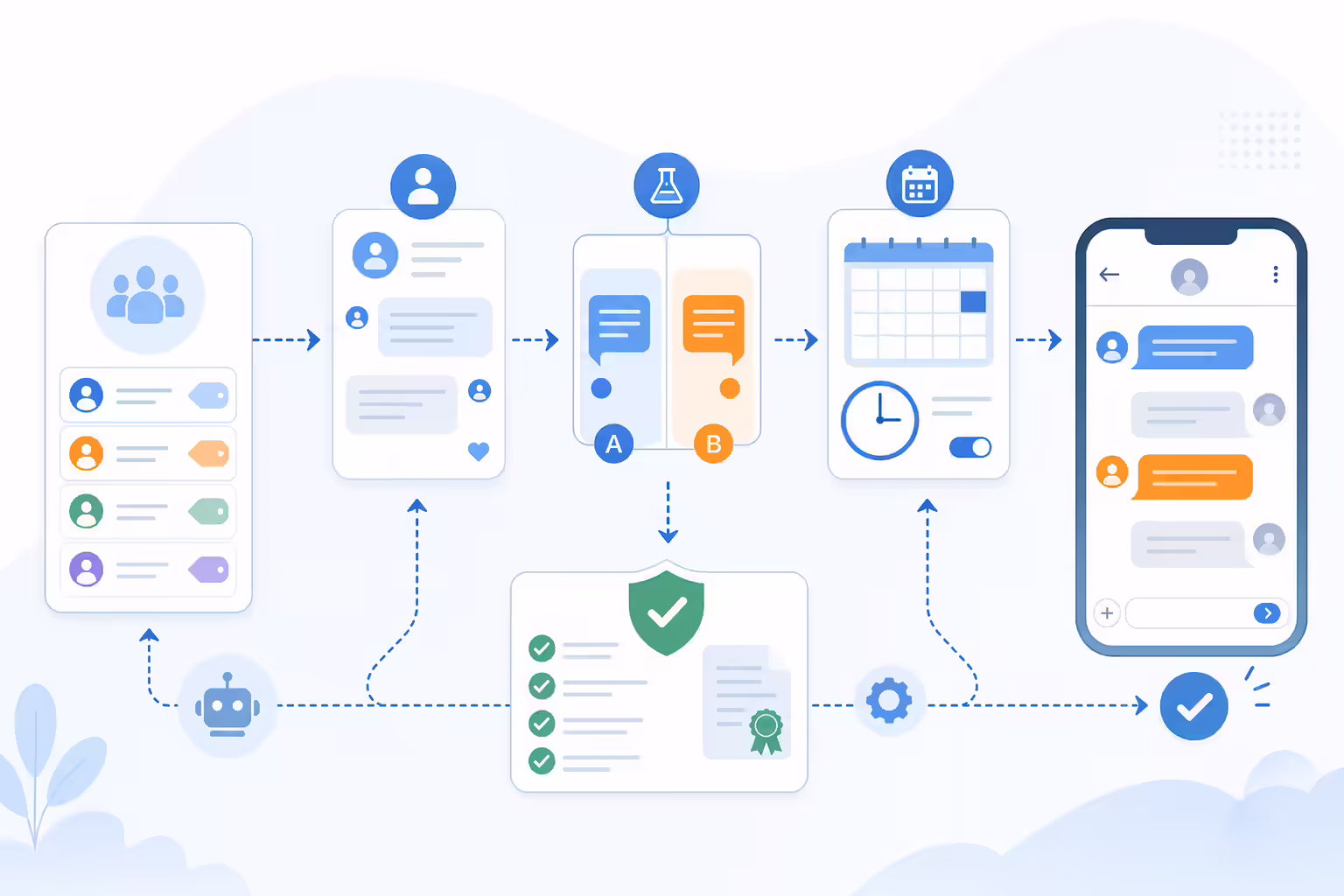 Business text messaging best practices workflow with segmentation testing timing and compliance