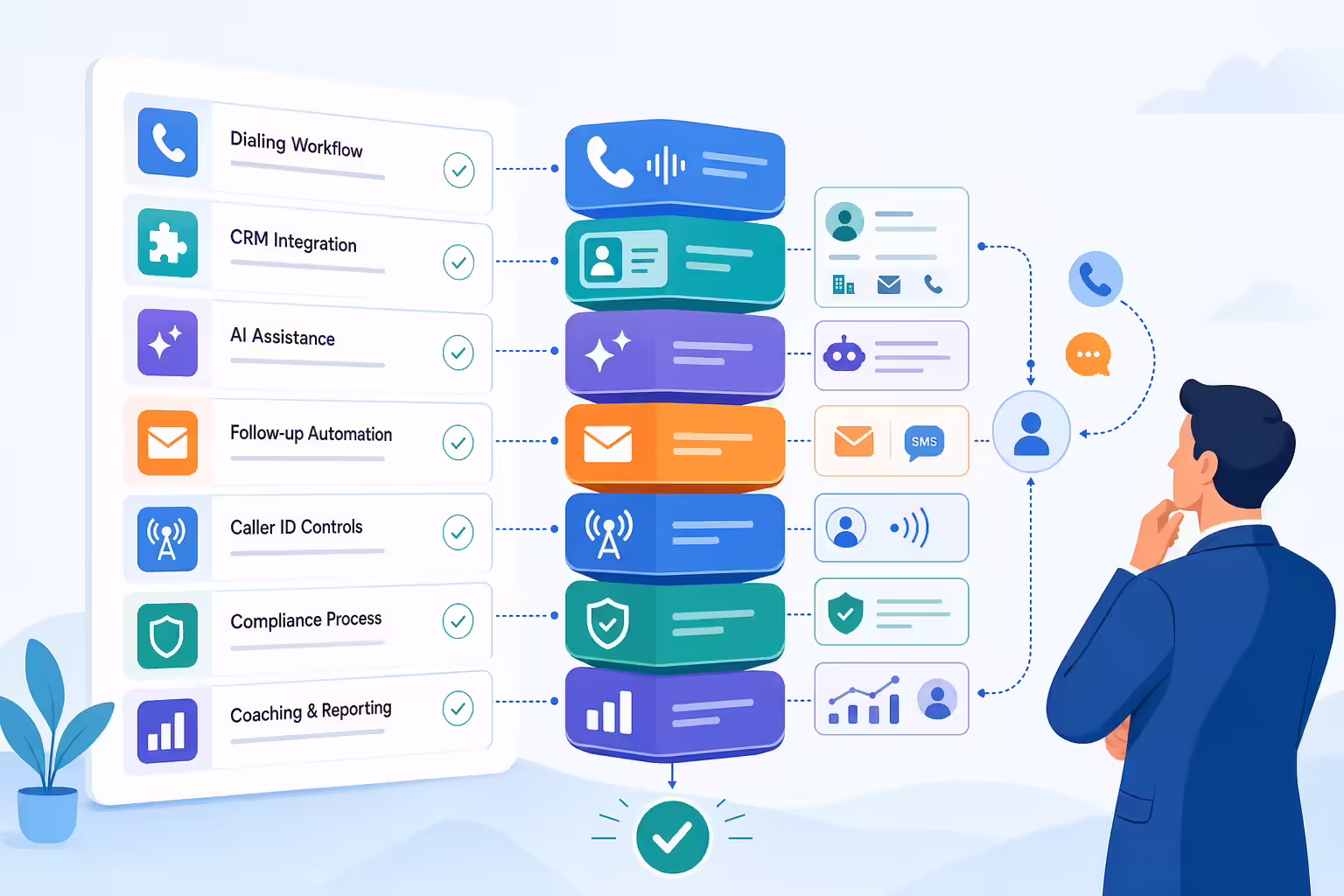 Sales leader checklist for evaluating AI dialer stack layers