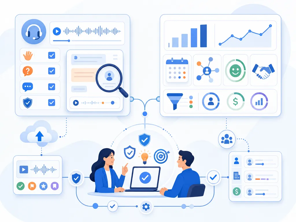 Call QA scorecard vs agent performance scorecard answer common buyer questions with a concise visual summary illustration