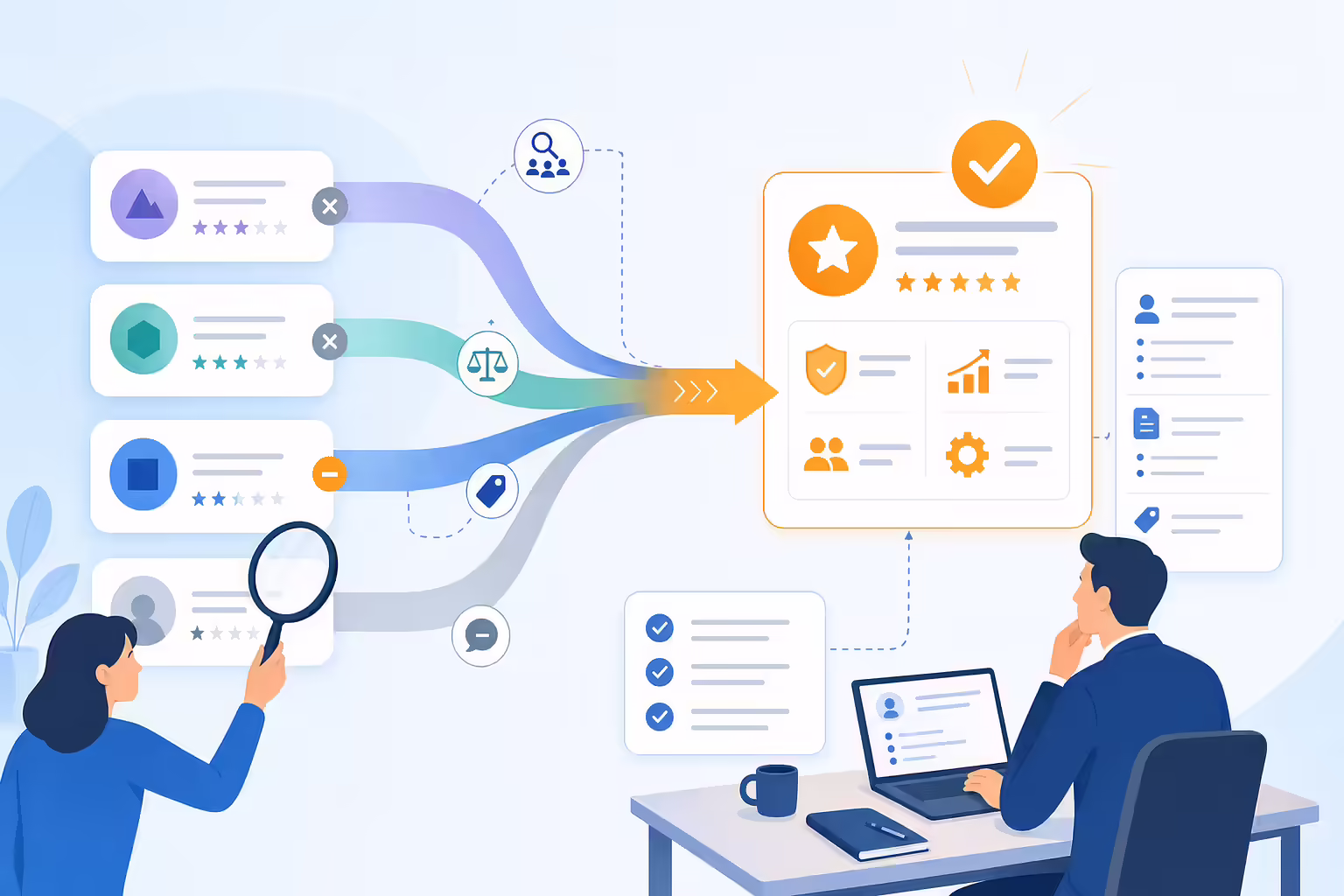 Sales workflow comparing other solutions during qualification
