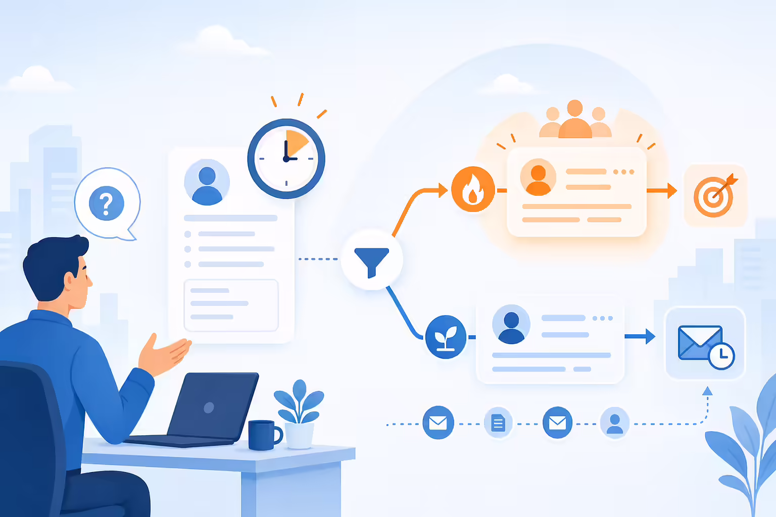 Sales qualification workflow prioritizing urgent buyers