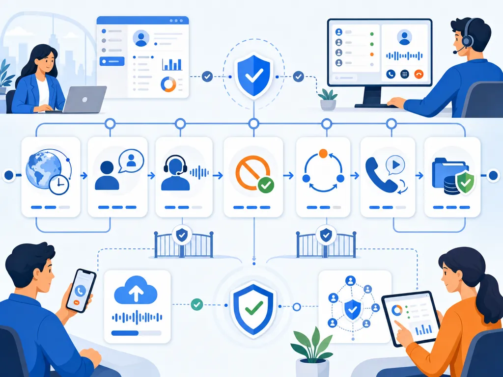 Use calling practices that protect reputation show compliant workflow guardrails without legal-document imagery illustration