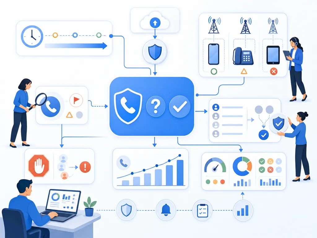 Caller ID reputation FAQ answer common buyer questions with a concise visual summary illustration
