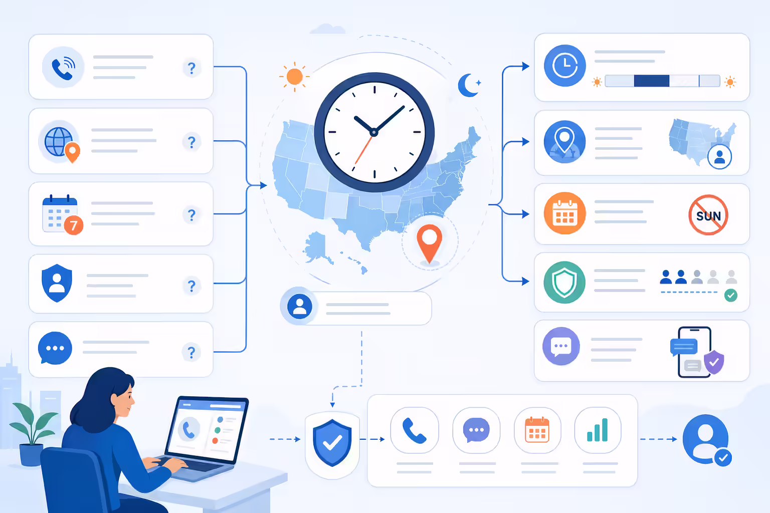 Telemarketing calling hours FAQ with local time and compliance controls