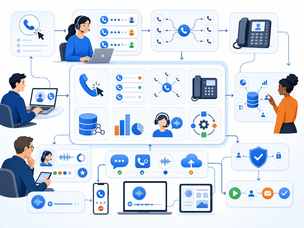 HubSpot dialer comparison by sales use case show an unlabeled evaluation checklist or decision matrix using icons and simple shapes only ill