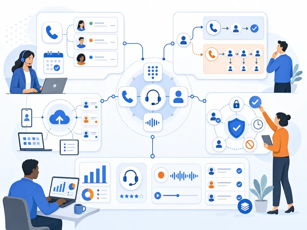 Lead dialer software FAQs answer common buyer questions with a concise visual summary illustration