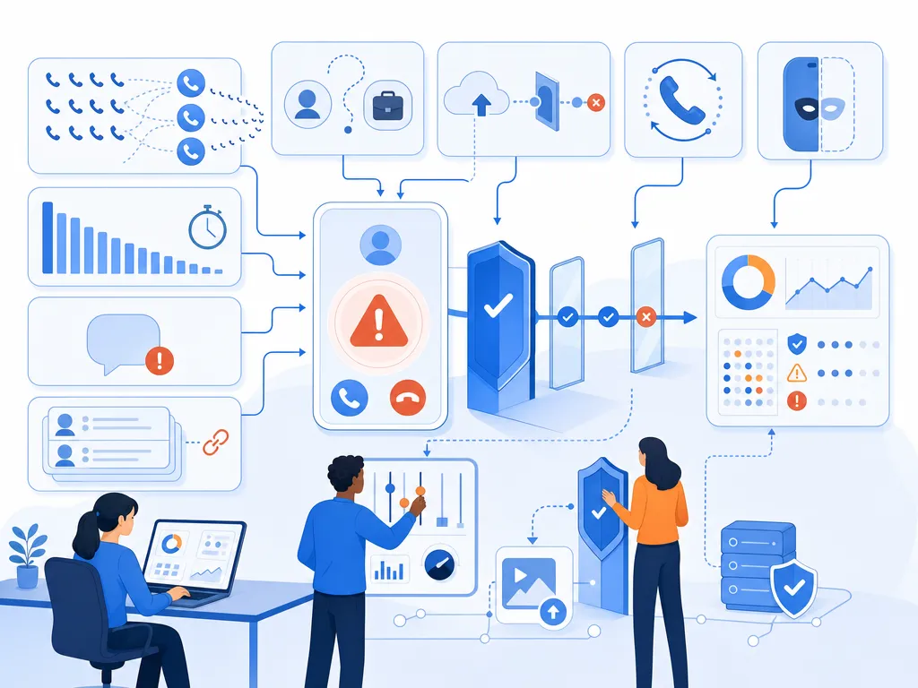 Why caller ID gets flagged as spam show compliant workflow guardrails without legal-document imagery illustration