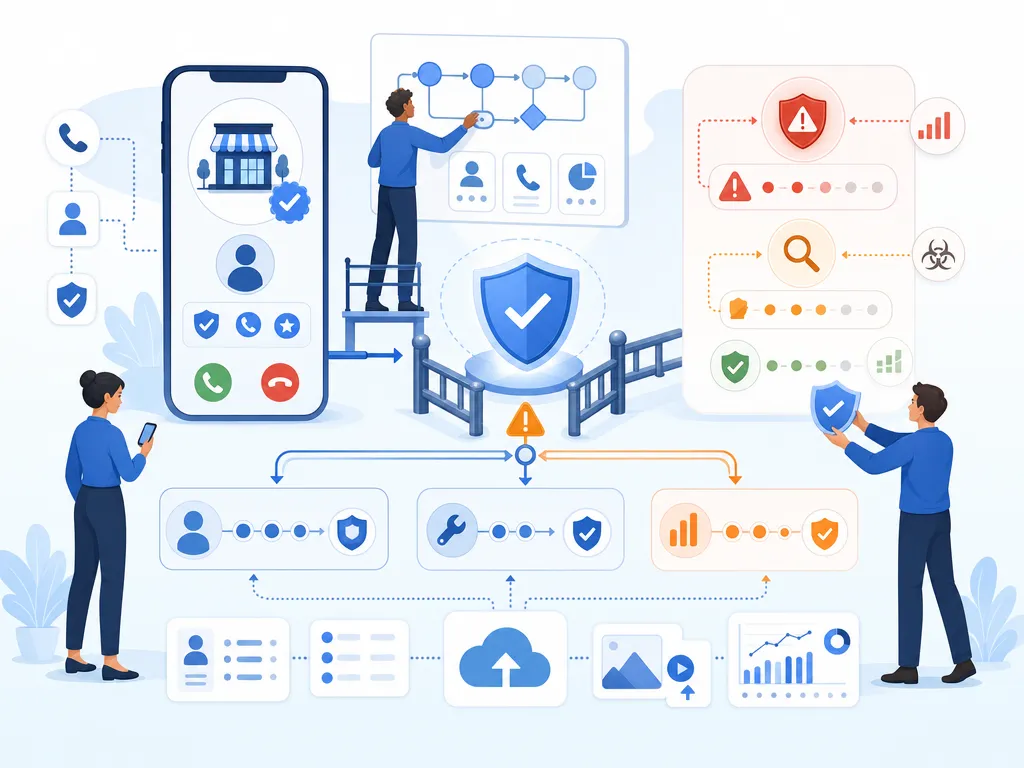 Can branded caller ID prevent spam labels show compliant workflow guardrails without legal-document imagery illustration