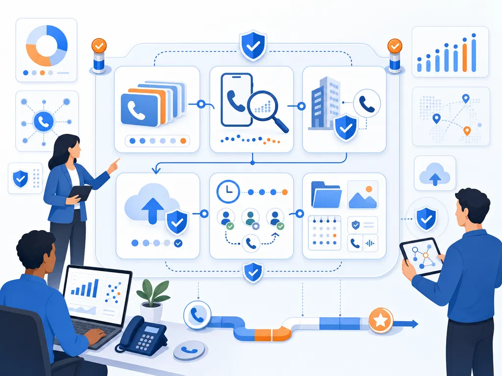How caller ID reputation management works show compliant workflow guardrails without legal-document imagery illustration