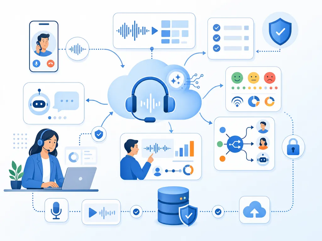AI VoIP statistics for customer conversations answer common buyer questions with a concise visual summary illustration