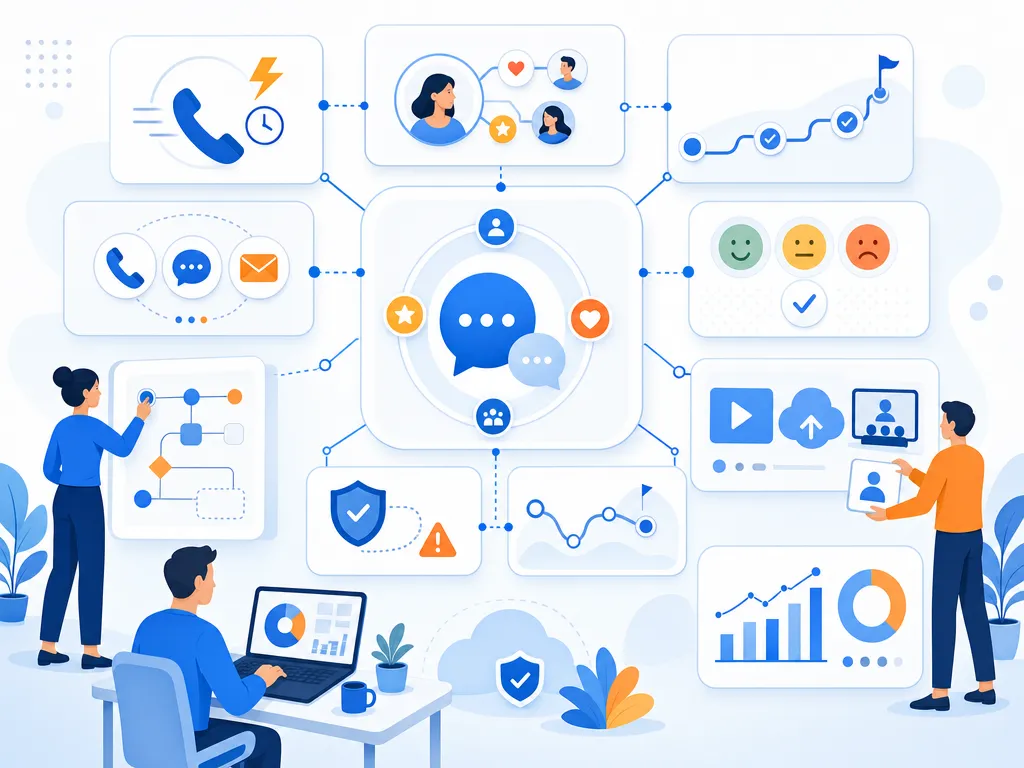 Customer engagement strategy FAQs answer common buyer questions with a concise visual summary illustration