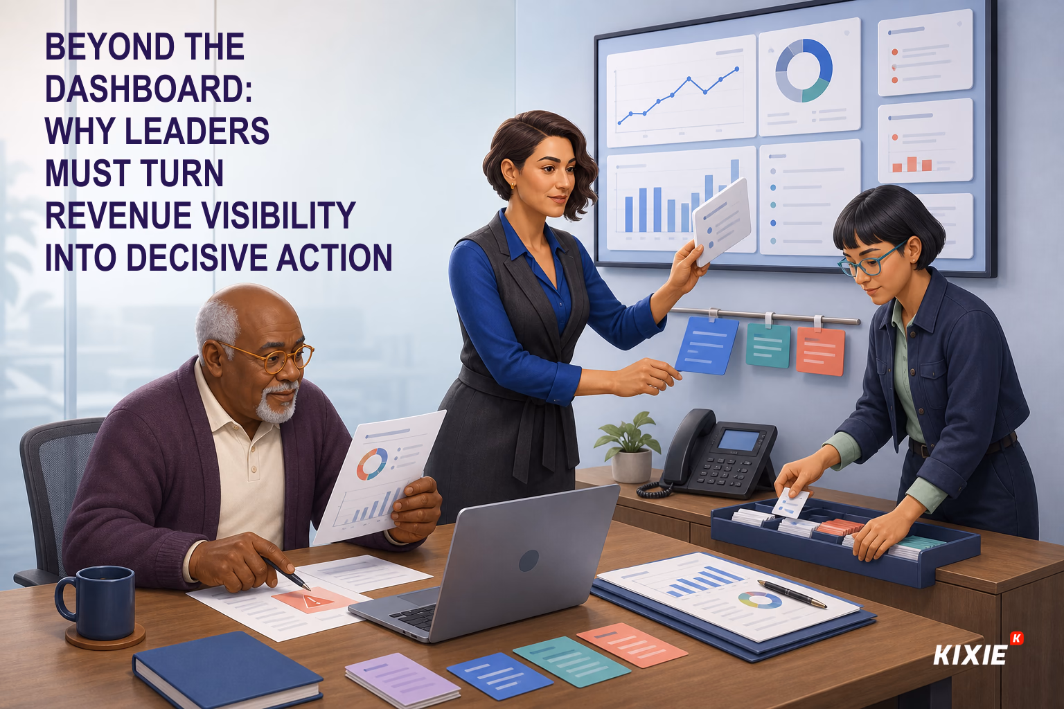 Kixie blog header for Beyond the Dashboard: Why Leaders Must Turn Revenue Visibility into Decisive Action