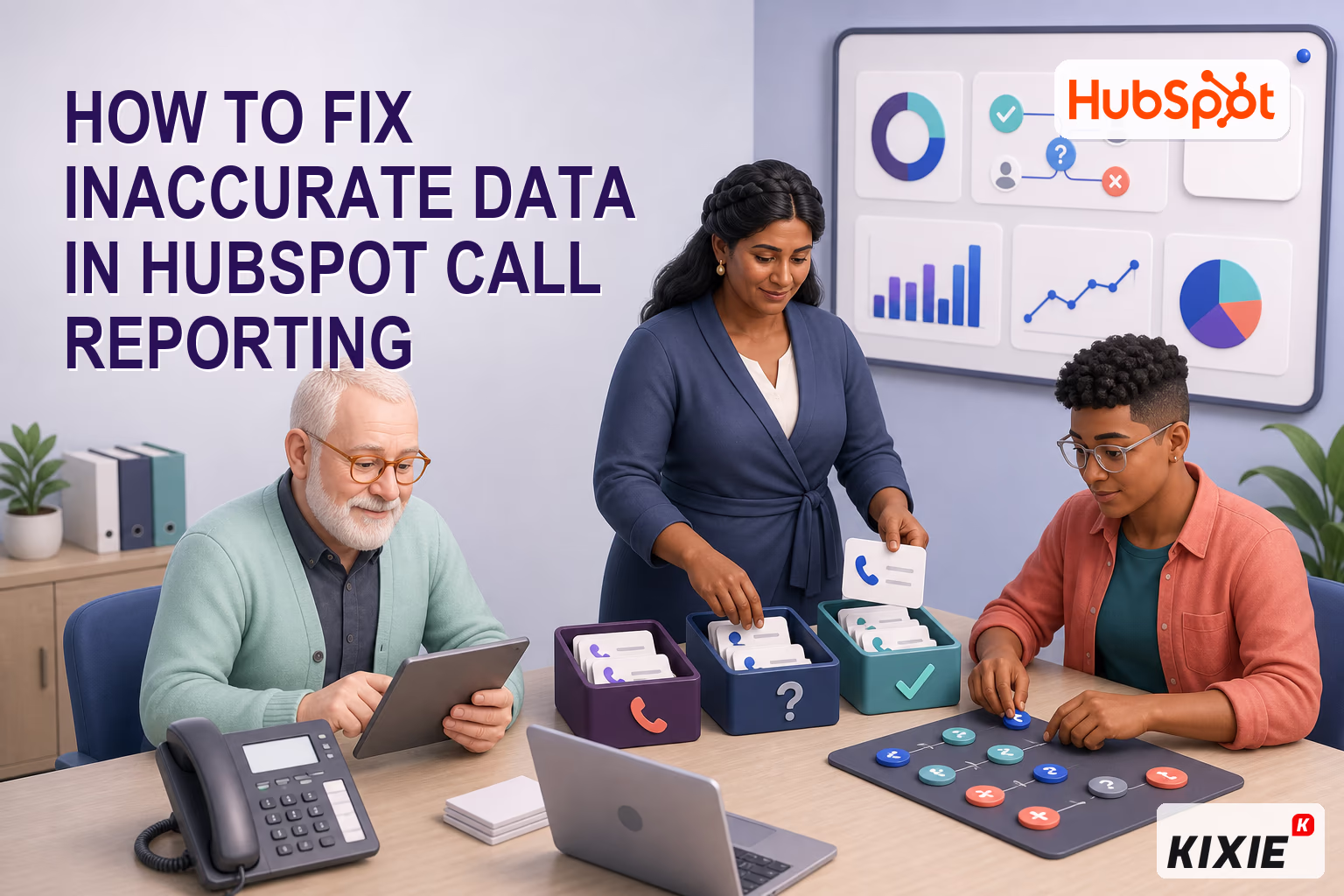 Kixie blog header for How to Fix Inaccurate Data in HubSpot Call Reporting