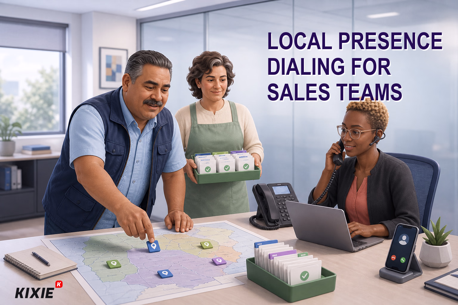 Illustration for Local Presence Dialing for Sales Teams